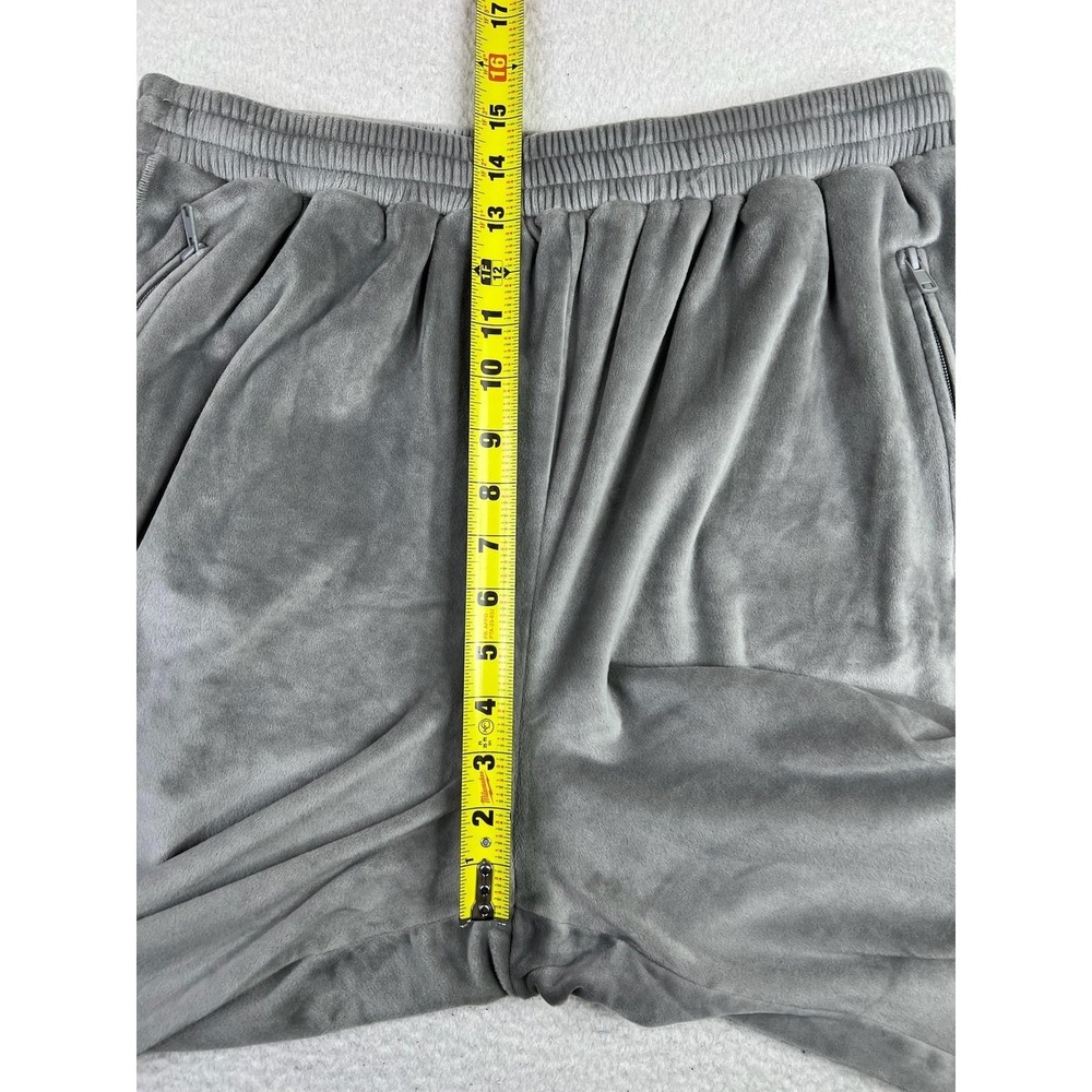 SKIMS Jogger‎ Pants Womens Large Gray Velour Elastic Waist Zip Pockets Soft - Picture 7 of 10